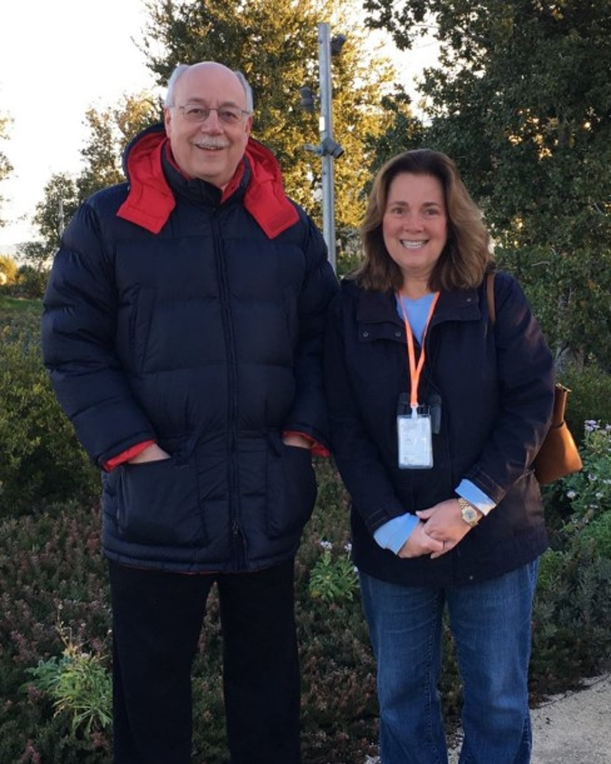 Robert Cox with Mayor Lisa Matichak on Stevens Creek Trail